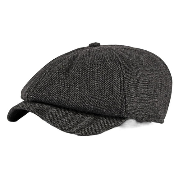 2021 Autumn and Winter New Men's Beret British Retro Octagonal Hat Middle-Aged and Elderly Warm Peaked Cap Men's Fashion