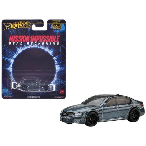 2021 BMW M5 Gray Metallic with Black Top "Mission: Impossible" (2023) Movie "Pop Culture" Series Diecast Model Car by Hot Wheels