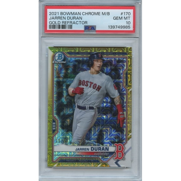 2021 Bowman Chrome Jarren Duran #170 Gold Refractor Rookie PSA 10