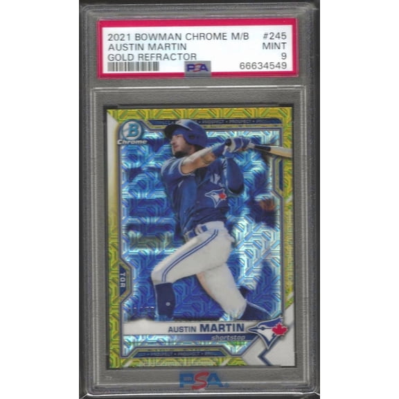 2021 Bowman Chrome Mega Box Austin Martin #245 Gold Refractor PSA 9