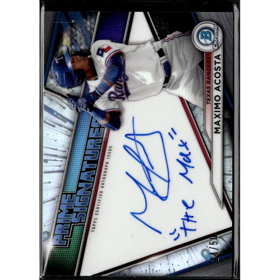 2021 Bowman Chrome Prime Signatures Maximo Acosta #PCS-MAC /50
