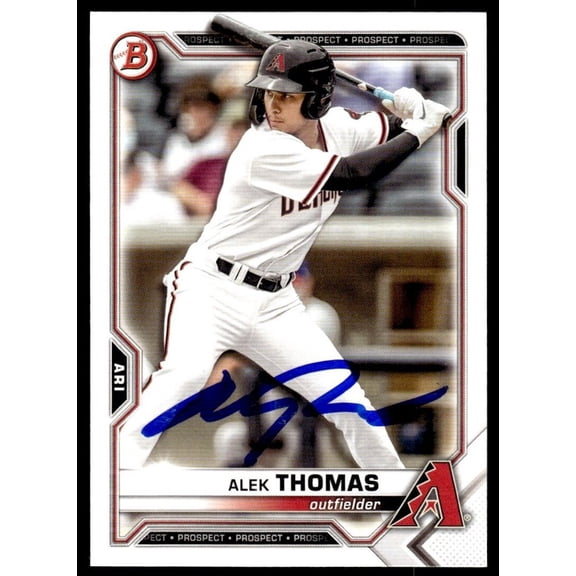 2021 Bowman Draft Baseball Alek Thomas Auto Arizona Diamondbacks #BD-105 Near Mint or Better Autographed Baseball Trading Card
