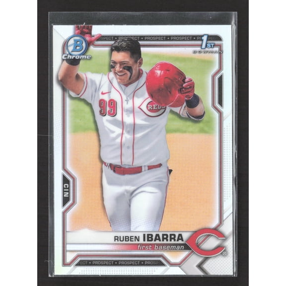 2021 Bowman Draft Chrome Refractor #BDC-189 Ruben Ibarra Cincinnati Reds Baseball Card