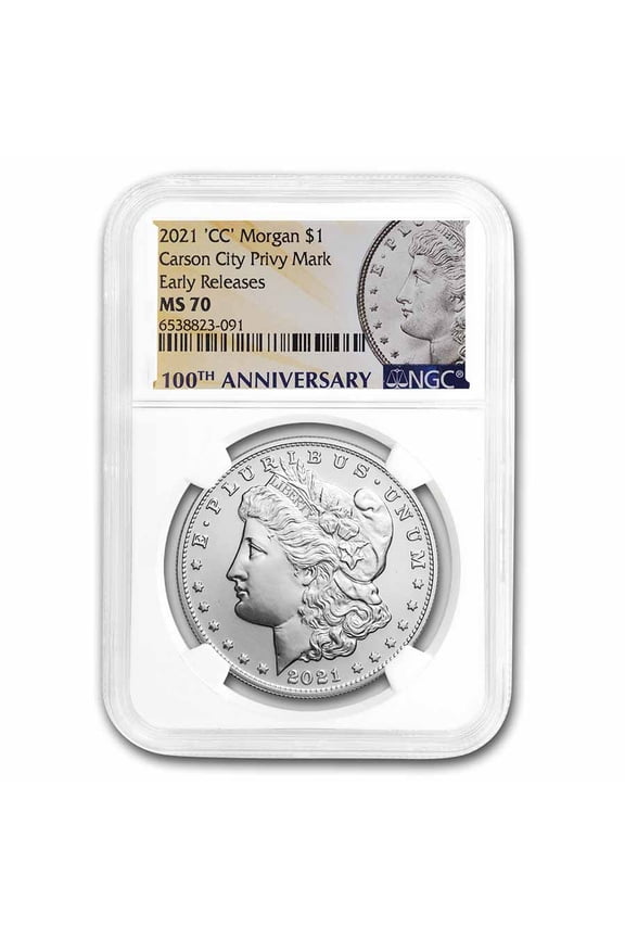 2021-(CC) Silver Morgan Dollar MS-70 NGC (ER/FR)