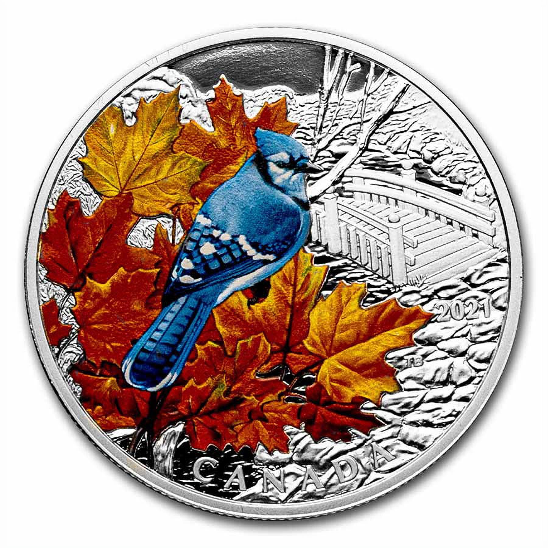 2021 Canada 1 oz Silver $20 Colorful Birds: Blue Jay