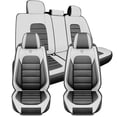 thumbnail image 1 of 2021 Car Seat Cover for TOYOTA TACOMA , Gray and White Car Seat Covers, Faux Leather 5 Seats Full Set With Lumbar Support Non-slip, Only CREW CAB PICKUP, Airbag-Compatible, 1 of 7