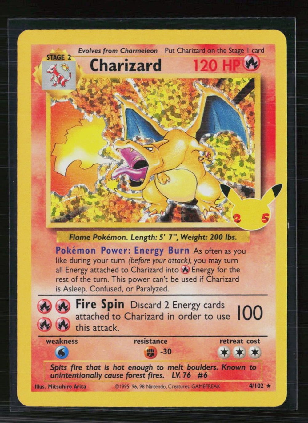 charizard pokemon card 4 130 Holo Charizard 4/130 Pokemon Card Base Set 2 Holographic Card Proxy Card Immaculate Mint Quality