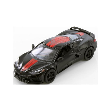 2021 Chevy Corvette Stingray C8, Black - Kinsmart 5432DF - 1/36 Scale Diecast Model Car
