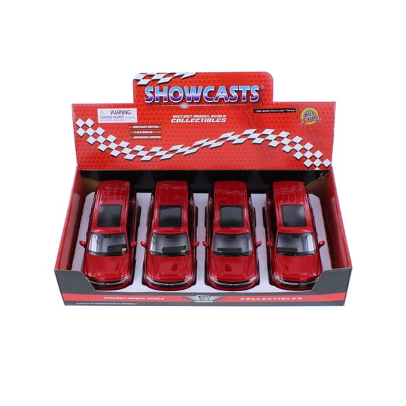 2021 Chevy Tahoe, Red - Showcasts 37533 - 1/26 Scale Set of 4 Diecast Model Cars