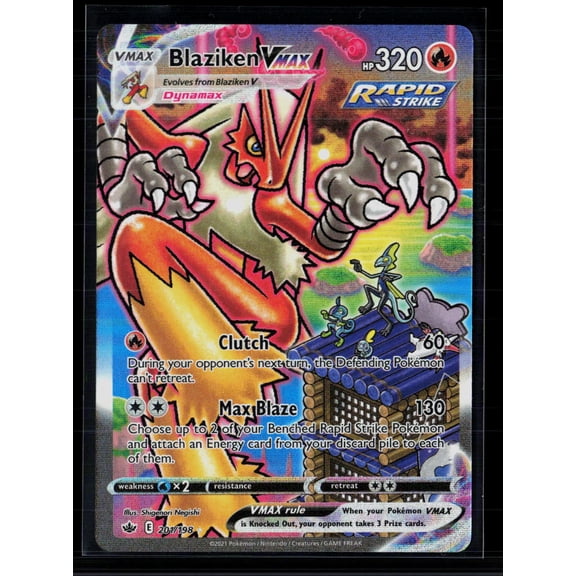 2021 Chilling Reign Blaziken VMAX Etched Secret Rare #201/198