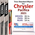 thumbnail image 1 of 2021 Chrysler Pacifica Wiper Blades (Set of 3) w/Rear Wiper, 1 of 3