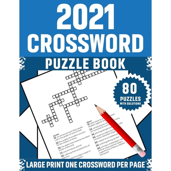 2021 Crossword Puzzle Book: Large Print Superb Crossword Brain Game Puzzles Book For Mums And Senior Women Puzzle Lovers, (Paperback)