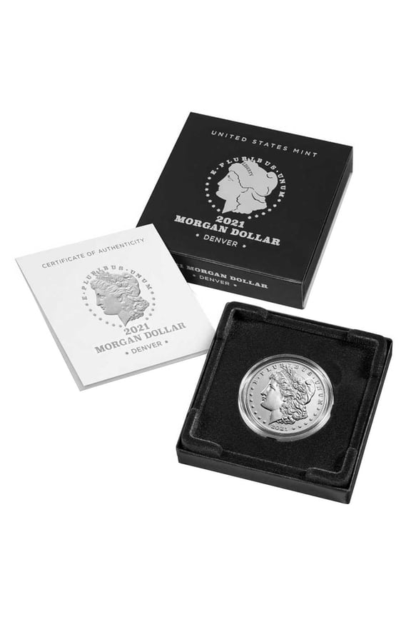 2021-D $1 Morgan Silver Dollar Box, OGP & COA