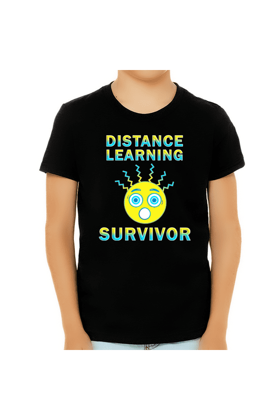 2021 Distance Learning Shirts - Quarantine Survivor Shirt for KIDS, BOYS, GIRLS - Stay Home Shirt