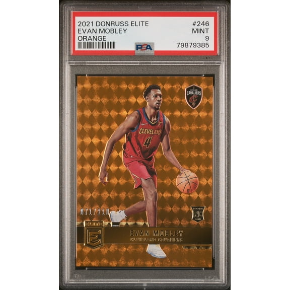 2021 Donruss Elite Orange Evan Mobley #246 RC /210 PSA 9