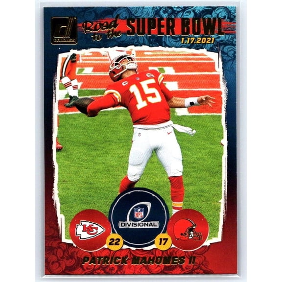 2021 Donruss Patrick Mahomes II DR3 Road to the Super Bowl Divisional Round Kansas City Chiefs Card
