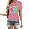 thumbnail image 1 of 2021 Easter Eggs Happy Easter Print Men and Women Loose Plus Size Short Sleeves, 1 of 7