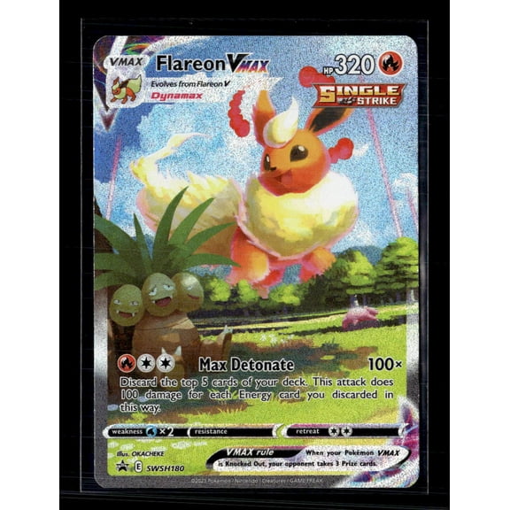 2021 Evolving Skies Flareon VMAX Etched Black Star Promo #SWSH180