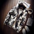 thumbnail image 1 of 2021 Fashion Male keep warm winter slim simulation fox fur jackets/Men‘s High quality leisure hooded coats Thickening jackets, 1 of 6