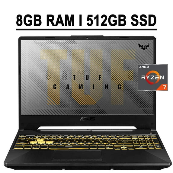 2021 Flagship ASUS TUF A15 Gaming Laptop 15.6" FHD IPS 144Hz Display AMD Octa-Core Ryzen 7 4800H 8GB RAM 512GB SSD GeForce GTX 1650Ti 4GB RGB Backlit Keyboard USB-C HDMI DTS Win10