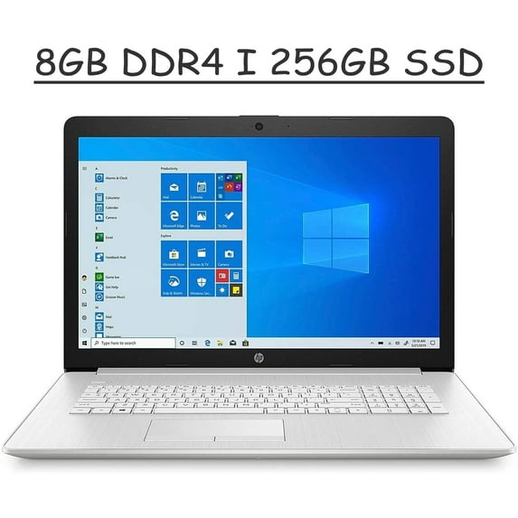 2021 Flagship HP 17 Laptop Computer I 17.3" HD+ Touchscreen Display I AMD Hexa-Core Ryzen 5 4500U I 8GB DDR4 256GB SSD I DVD WIFI Backlit Keyboard AMD Radeon Graphics Webcam Win 10