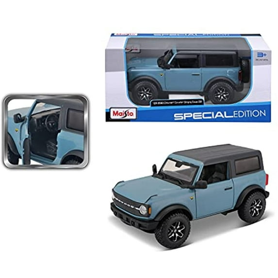 2021 Ford Bronco Badlands Gray Metallic with Black Top \Special Edition\ 1/24 Diecast Model Car by Maisto"""
