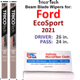 thumbnail image 1 of 2021 Ford EcoSport Beam Blade Wipers (Set of 2), 1 of 3
