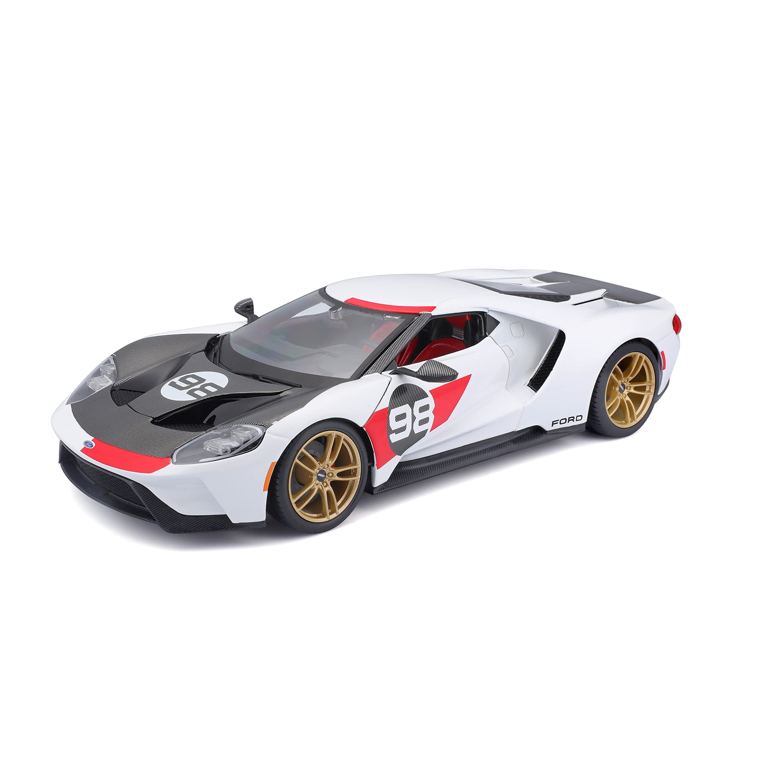 1:18 Scale Special Edition Diecast 2021 Ford GT #98 White Heritage