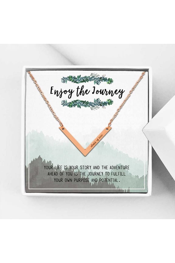 2021 Graduation Gift for Her - High School | College Graduation Gift for Girls - Class of 2021 Graduation Gift for Friend - Graduation Friend - Stainless Steel Necklace Jewelry Gift