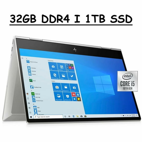2021 HP Envy x360 Premium Convertible 2 in 1 Laptop Computer I 15.6" FHD IPS Touchscreen I Intel Quad-Core i5-10210U I 32GB DDR4 1TB SSD I Backlit Fingerprint B&O Webcam Win 10