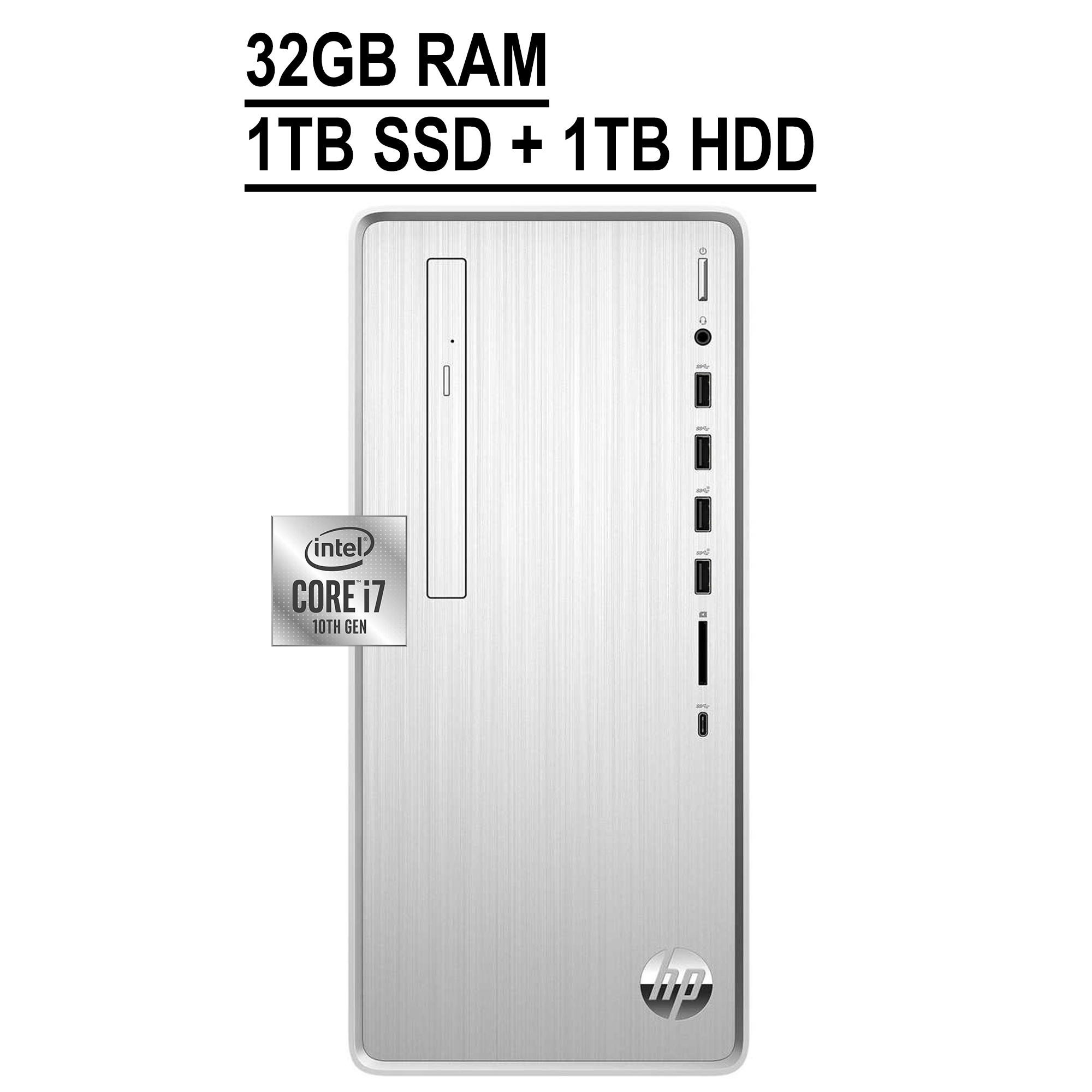 2021 HP Pavilion Gaming Tower Desktop 10th Gen Intel OctaCore i710700F 32GB RAM 1TB SSD 1TB