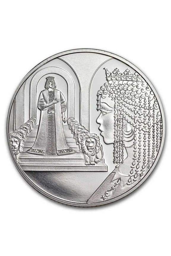2021 Holy Land Mint Biblical Art King Solomon Queen of Sheba 1/2 oz Silver Coin