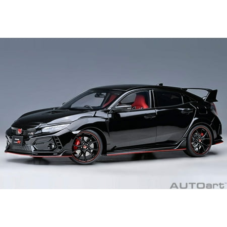 2021 Honda Civic Type R (FK8) RHD (Right Hand Drive) Crystal Black Pearl 1/18 Model Car by Autoart