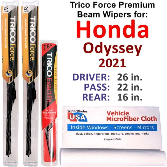 2021 Honda Odyssey Performance Beam Wipers (Set of 3) w/Rear Wiper