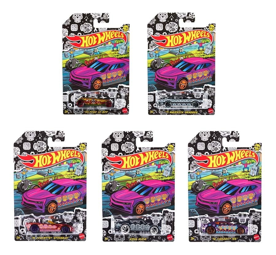 2021 Hot Wheels Halloween Series Dia De Los Muertos Collection Set Of 5 ...