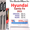 thumbnail image 1 of 2021 Hyundai Santa Fe Wiper Blades (Set of 3) w/Rear Wiper, 1 of 3