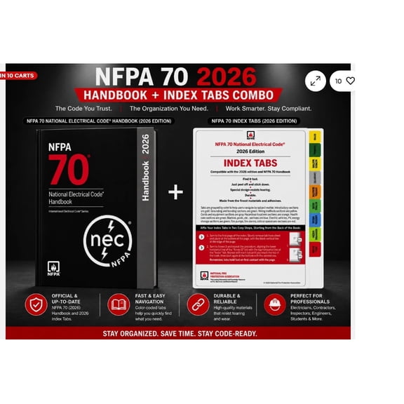 NFPA 70 Handbook 2026 + Index Tabs 2026 Combo Set | NEC Code Reference