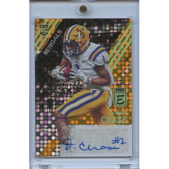 2021 Panini Ja'Marr Chase Rookie Auto Near Mint Cincinnati Bengals Football Card