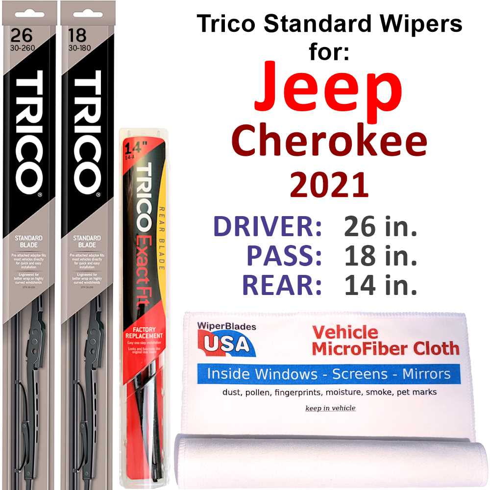 2021 Jeep Cherokee Wiper Blades (Set of 3) w/Rear Wiper