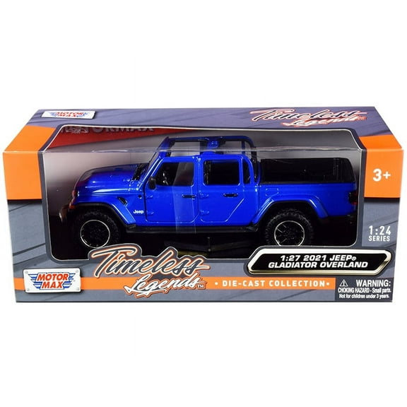 2021 Jeep Gladiator Overland (Open Top) Pickup Truck Blue Metallic 1/24-1/27 Diecast Model Car by Motormax