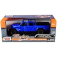 thumbnail image 1 of 2021 Jeep Gladiator Overland (Open Top) Pickup Truck Blue Metallic 1/24-1/27 Diecast Model Car by Motormax, 1 of 3