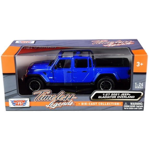 2021 Jeep Gladiator Overland (Open Top) Pickup Truck Blue Metallic 1/24-1/27 Diecast Model Car by Motormax