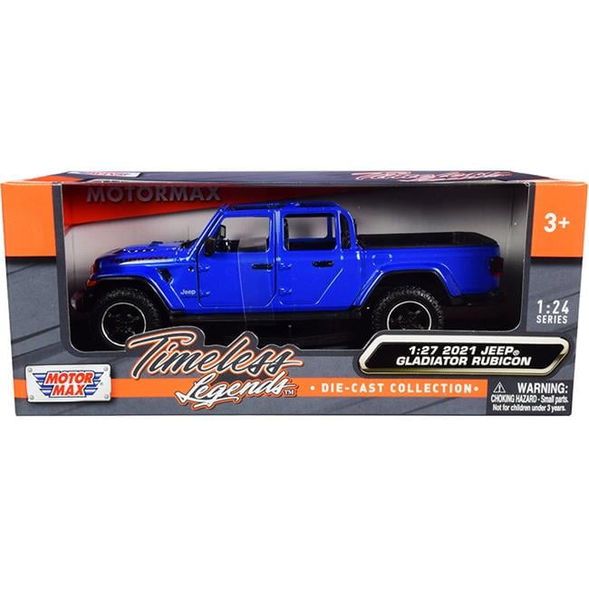 2021 Jeep Gladiator Rubicon (Open Top) Pickup Truck Blue 1/24-1/27 Diecast Model Car by Motormax