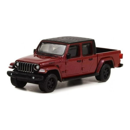 2021 Jeep Gladiator Willys, Burgundy - Greenlight 61020F/48 - 1/64 Scale Diecast Model Car