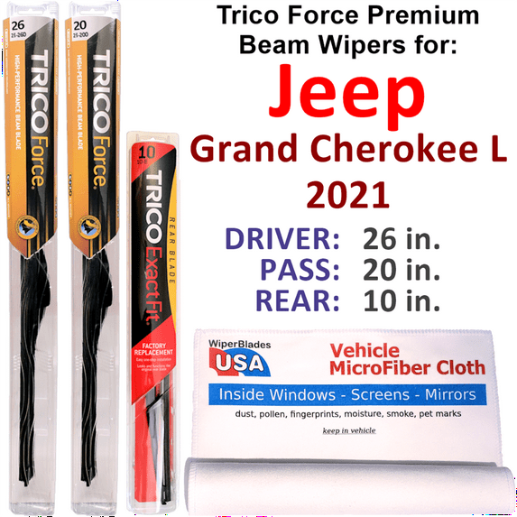 2021 Jeep Grand Cherokee L Performance Beam Wipers (Set of 3) w/Rear Wiper