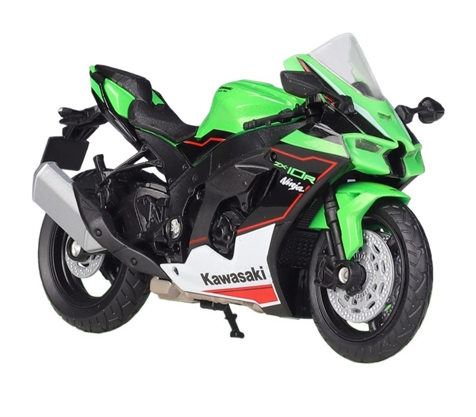 2021 Kawasaki Ninja Zx-10r Green Miniature Metal Motorcycle 1/18