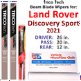 thumbnail image 1 of 2021 Land Rover Discovery Sport Beam Blade Wipers (Set of 3) w/Rear Wiper, 1 of 3