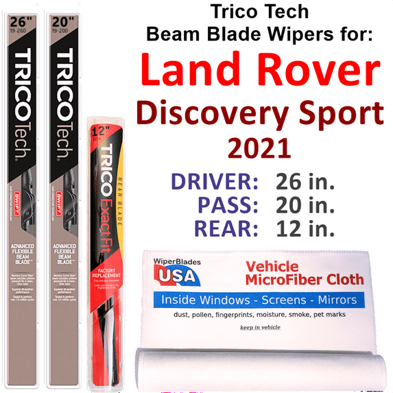 2021 Land Rover Discovery Sport Beam Blade Wipers (Set of 3) w/Rear Wiper