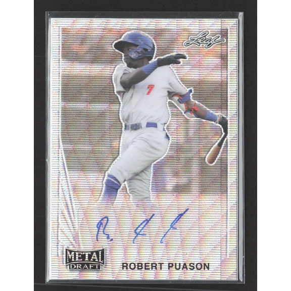 2021 Leaf Metal Draft Robert Puason #LA-RP1 Silver Wave Prism Autograph