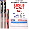 thumbnail image 1 of 2021 Lexus RX450hL Beam Blade Wipers (Set of 3) w/Rear Wiper, 1 of 3